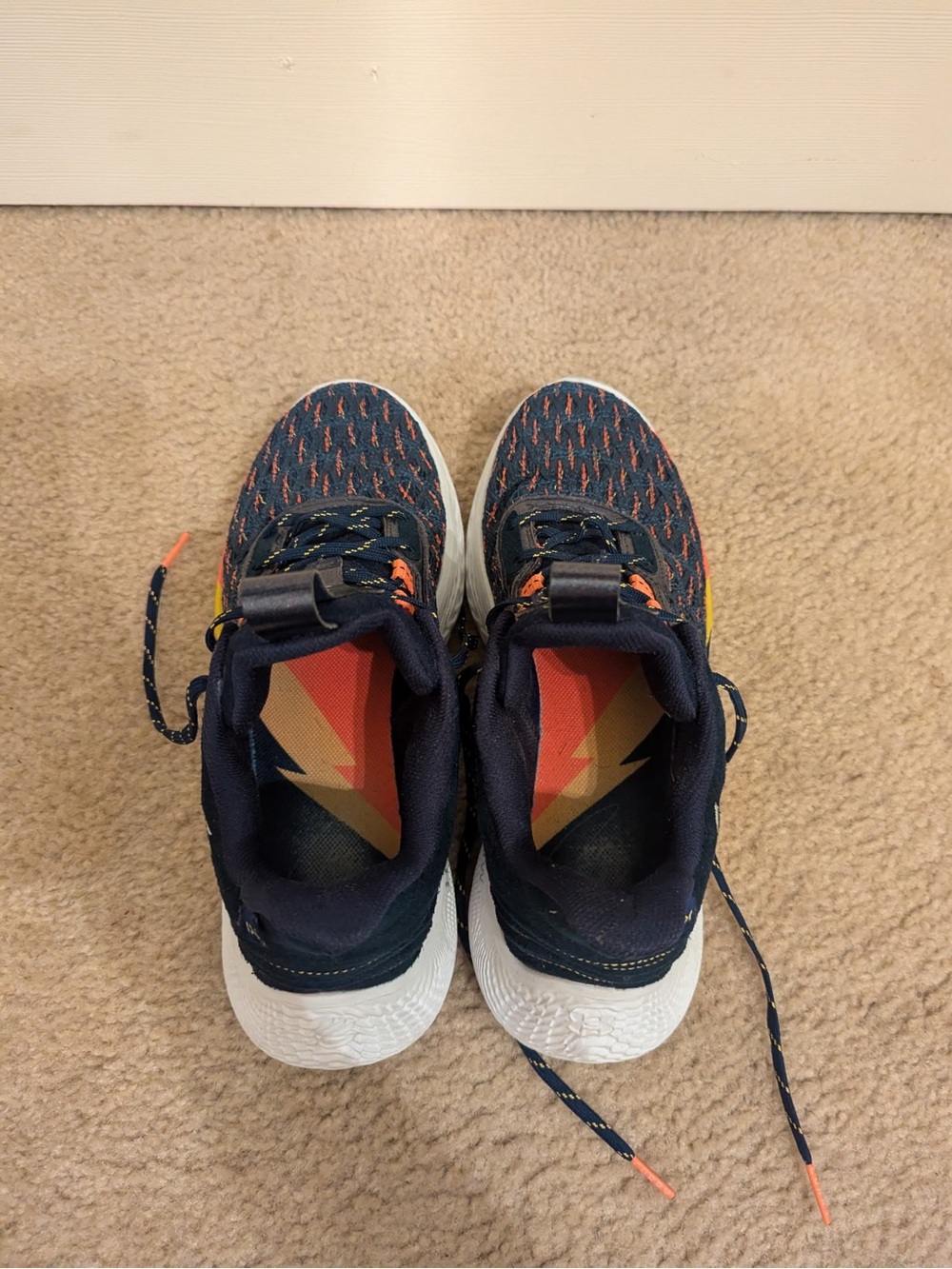 Under Armour Curry Flow Basketball Shoes Navy Orange - Picture 3 of 4